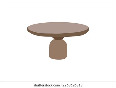 Modern table  used to place at living rooms,  made of wooden material, vector illustration, isolated on white background. Interior design template.  Isolated platform. Vector illustration.