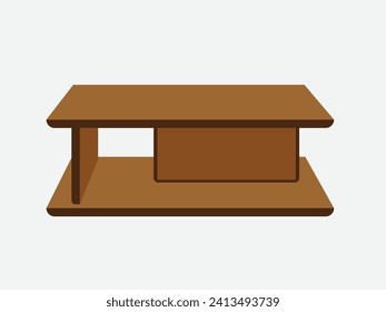Diseño vectorial de mesa moderna y aislamiento plano y fondo gris.