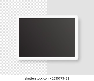 Comprimido moderno con pantalla en blanco. Ilustración vectorial de mordaza.