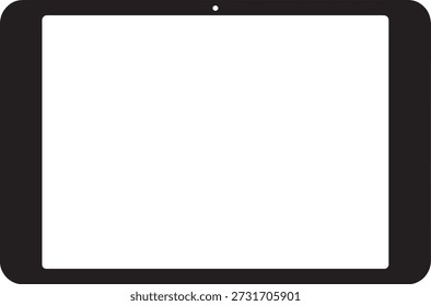 Modern tablet with a blank white screen on a plain white background showcasing its sleek design and digital interface.