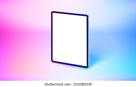 Modern tablet computer with blank screen. 3d vector mockup 