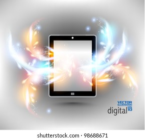 modern tablet with digital flare design