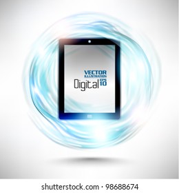 modern tablet with digital flare design