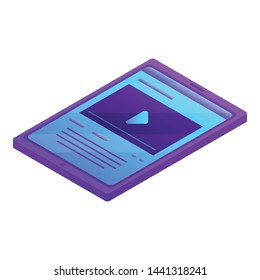 Modern tablet icon. Isometric of modern tablet vector icon for web design isolated on white background