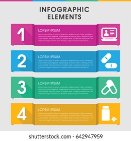Modern tablet infographic template. infographic design with tablet icons includes laptop, pill. can be used for presentation, diagram, annual report, web design.