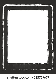Modern Tablet In iPad Style Drawing On Black Chalkboard