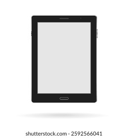 Modern tablet mockup on a white background. Black realistic tablet. Front view. EPS10