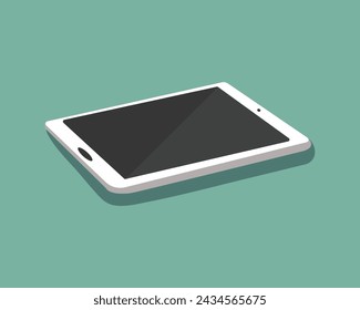 Moderne Tablet-Handy auf dem dunkelgrauen mit Schatten auf ihren glänzenden Displays ausschalten