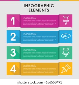 Modern tack infographic template. infographic design with tack icons includes . can be used for presentation, diagram, annual report, web design.