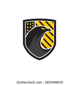 modern tactical aggressive looking eagle shield vector icon