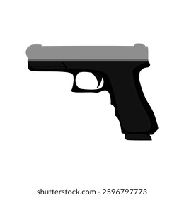 Modern Tactical Pistol Illustrations for Security, Military, Law Enforcement and Shooting Sports Designs
