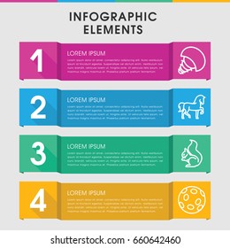 Modern tail infographic template. infographic design with tail icons includes horse, squirrel. can be used for presentation, diagram, annual report, web design.