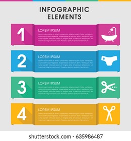 Modern tailor infographic template. infographic design with tailor icons includes children panties. can be used for presentation, diagram, annual report, web design.