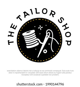 Modern Tailor shop logo design. Stitching boutique logo design. Fashion boutique logo design vector.    