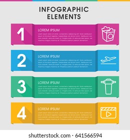 Modern take infographic template. infographic design with take icons includes plane taking off. can be used for presentation, diagram, annual report, web design.