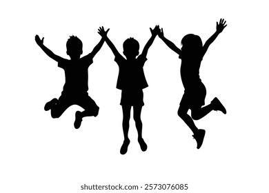 Modern Takes on Children Jumping Silhouettes
