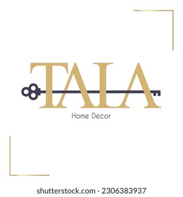 Modern Tala Home Decor Logo Design Key Symbol Free Vector Design Illustration