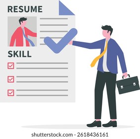 Modern Talent Searching, We Are Hiring concept, Recruiting Professionals Studying Candidate Profile

