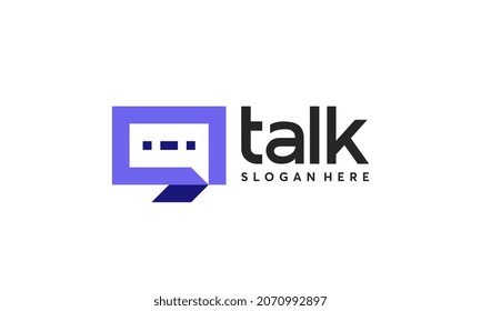 Modern Talk Logo designs, Chat Message logo symbol concept, Modern Consulting agency logo template designs