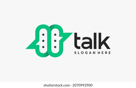 Diseños de logotipos de charlas modernas, concepto de símbolo del logotipo de mensajes de chat, diseños de plantillas de logotipo de la agencia de consultoría moderna