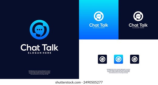 Modern Talk Logo designs, Chat Message logo design template