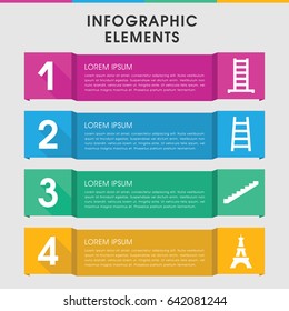Modern tall infographic template. infographic design with tall icons includes ladder, stairs. can be used for presentation, diagram, annual report, web design.