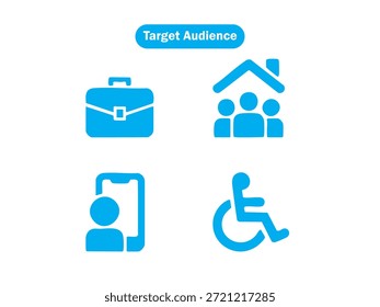 Icono moderno del Vector de segmentación del público objetivo y del Cliente para la estrategia de marketing y el concepto de comportamiento del consumidor