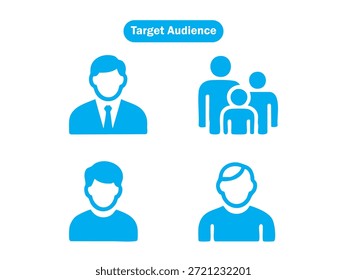 Icono moderno del Vector de segmentación del público objetivo y del Cliente para la estrategia de marketing y el concepto de comportamiento del consumidor