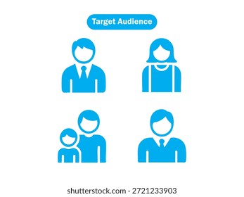 Icono moderno del Vector de segmentación del público objetivo y del Cliente para la estrategia de marketing y el concepto de comportamiento del consumidor
