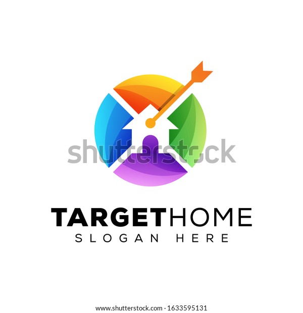 modern target home logo, business real estate\
target house logo vector\
template