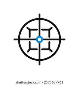 Modern Target Icon with Blue Center Point