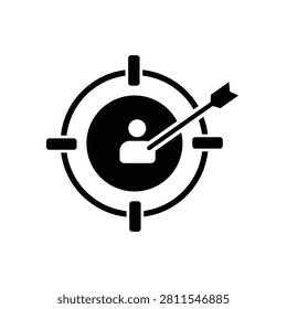 Modern target icon in a clean vector style representing goals, focus, accuracy, success, business strategy, and achievement. Ideal for websites, mobile apps, presentations, dashboards, branding, and marketing materials.