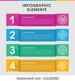 Modern target infographic template. infographic design with target icons includes . can be used for presentation, diagram, annual report, web design. 