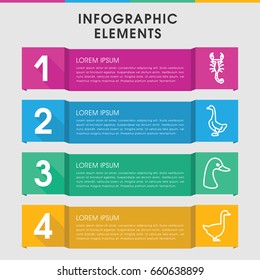 Modern tattoo infographic template. infographic design with tattoo icons includes goose. can be used for presentation, diagram, annual report, web design.