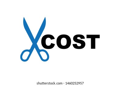 Modern taxes reduce icon vector, cost reduce icon on white background 
