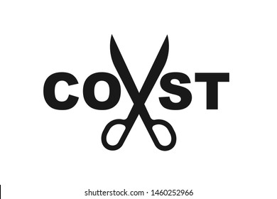 Modern taxes reduce icon vector, cost reduce icon on white background 
