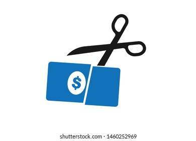 Modern taxes reduce icon vector, cost reduce icon on white background 
