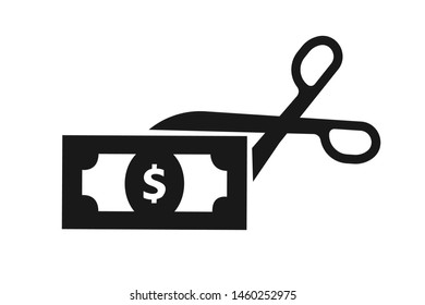 Modern taxes reduce icon vector, cost reduce icon on white background 

