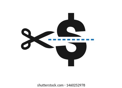 Modern taxes reduce icon vector, cost reduce icon on white background 
