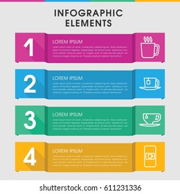 Modern tea infographic template. infographic design with tea icons includes mug. can be used for presentation, diagram, annual report, web design. 