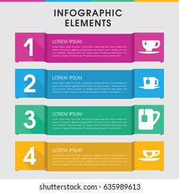 Modern tea infographic template. infographic design with tea icons includes . can be used for presentation, diagram, annual report, web design.