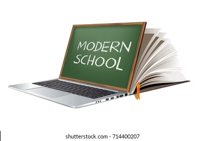 Modern teaching methods  elearning concept - computer screen as blackboard