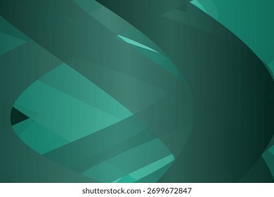 Un fondo geométrico abstracto verde azulado moderno con Formas y Gradientes superpuestos, que transmite una sensación de profundidad y sofisticación.