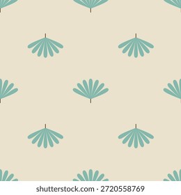 Modernes Teal Botanical Nahtloses Muster mit abstrakten Blättern