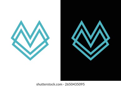 Modern Teal Chevron Abstract Logo Design