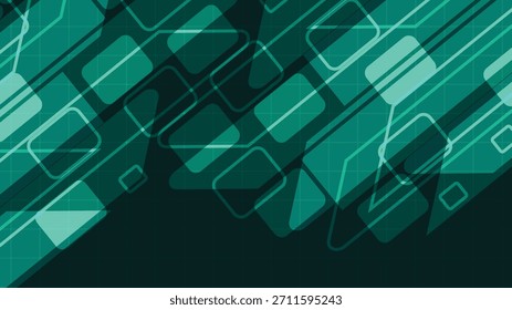 Modern teal geometric abstract background featuring transparent shapes bold lines and layered forms ideal for digital projects branding presentations wallpapers and creative design use