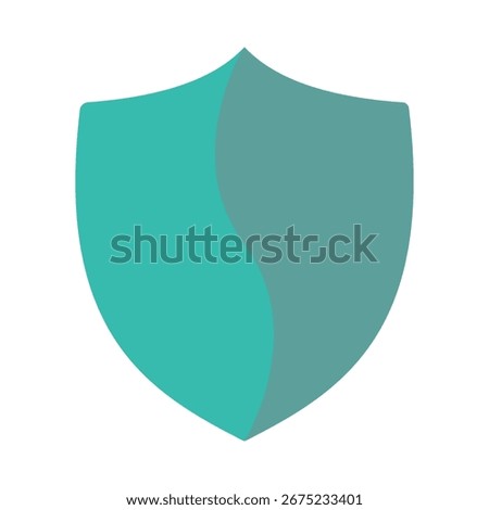 Modern teal shield icon symbolizing security and protection for digital and physical safety