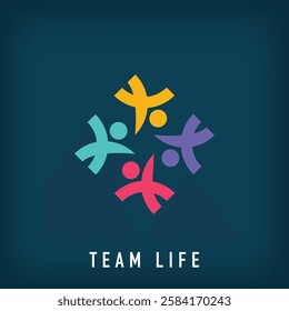 Modern team life logo design. Creative wellness and unity design, corporate identity. vector
