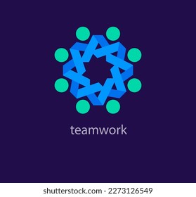 Modern teamwork and human solidarity idea logotype. Unique color transitions. people logo template. vector.