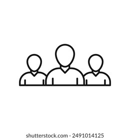 Modern teamwork icon Black line art vector logo